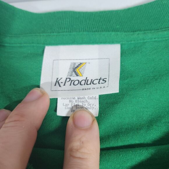 Vtg Men's K-Products Green 2XL John Deere Subtle Hidden Raised Graphic T Shirt - Picture 4 of 8